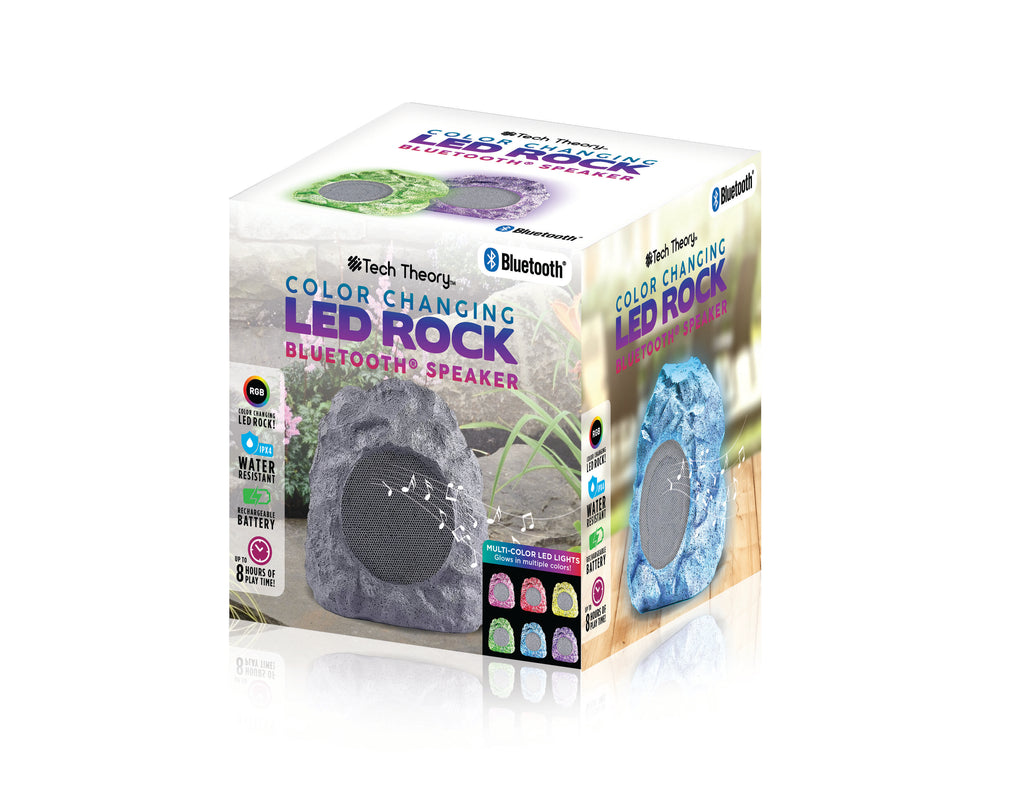 2 Pack LED True Wireless Rugged Rock Outdoor Speakers