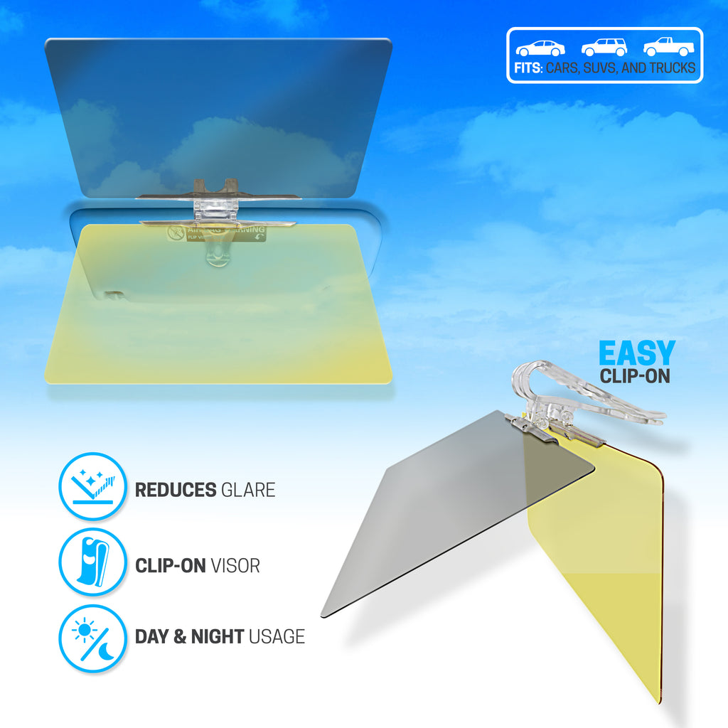 AutoBasics 2 in 1 Anti-Glare Car Visor Day & Night