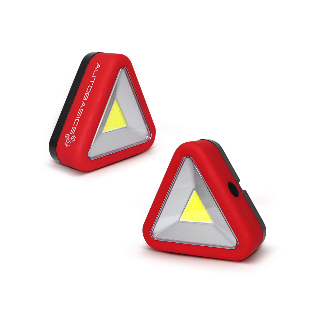 AutoBasics Roadside LED Safety Triangle Lights Twin Pack