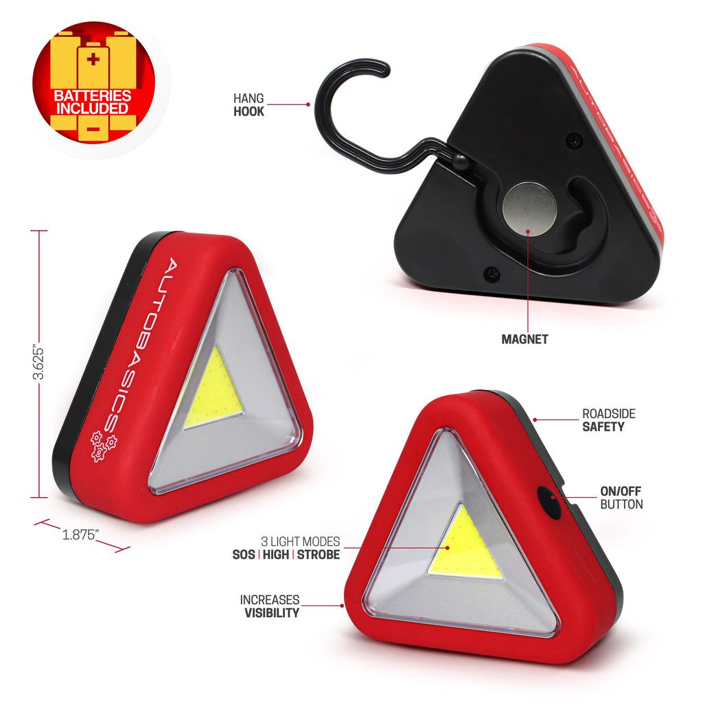 AutoBasics Roadside LED Safety Triangle Lights Twin Pack