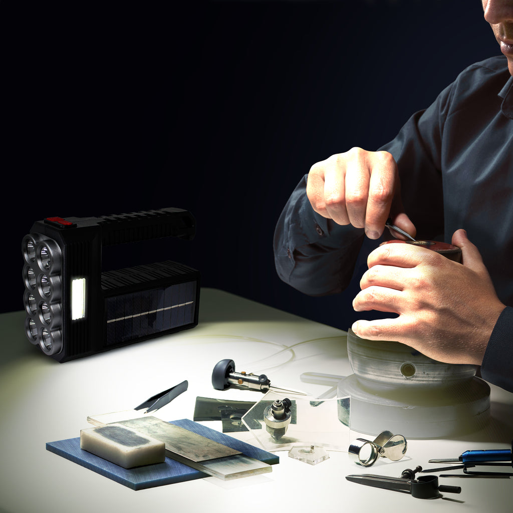 Adurance 2-in-1 Tactical Solar Rechargeable Flashlight & Task Light