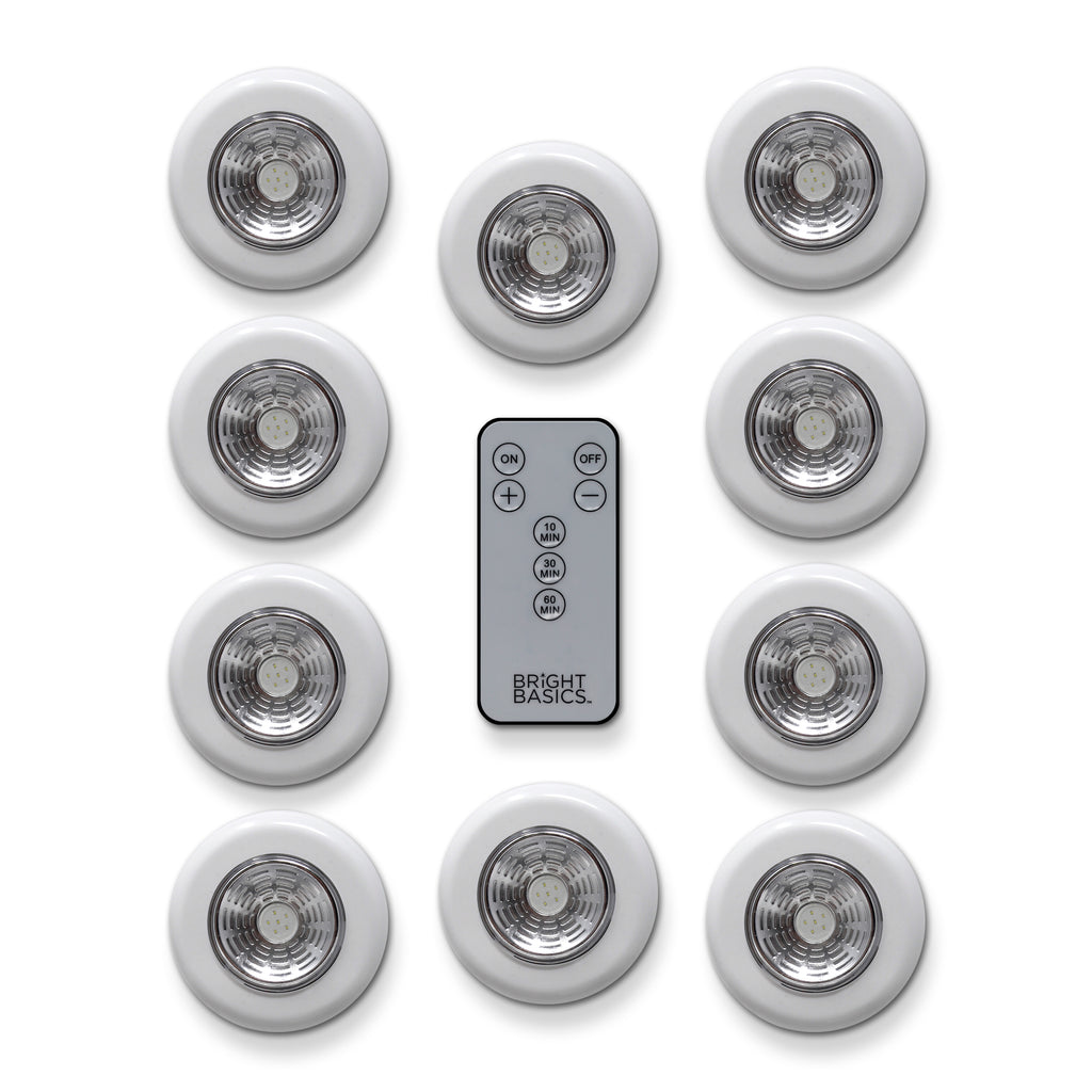 Bright Basics Remote Control Wireless Disc Lights Mega 10 Pack