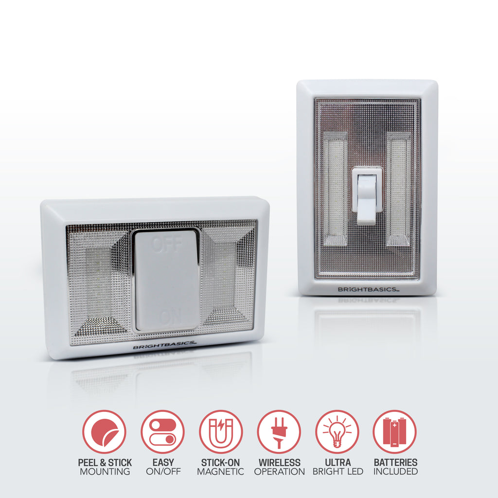 Universal Wireless LED Portable Light Switch Twin Pack