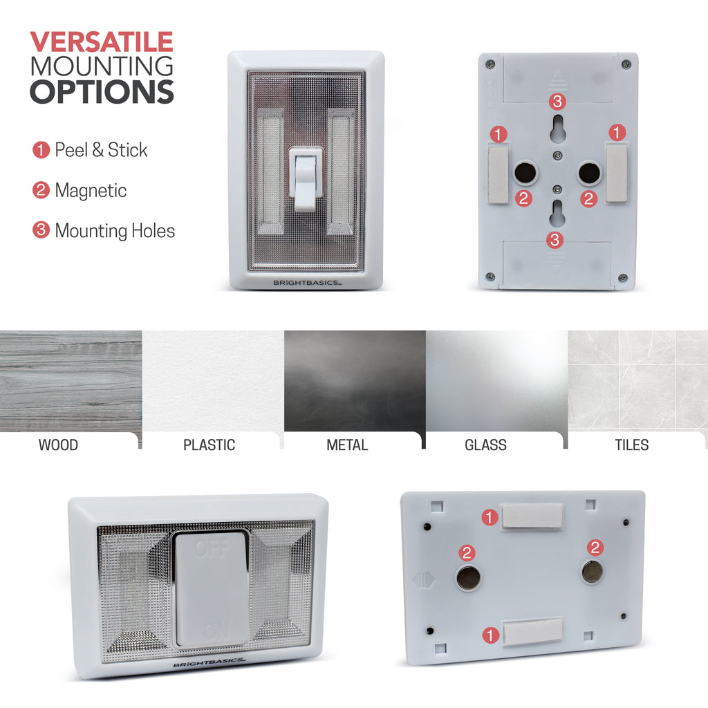 Universal Wireless LED Portable Light Switch Twin Pack