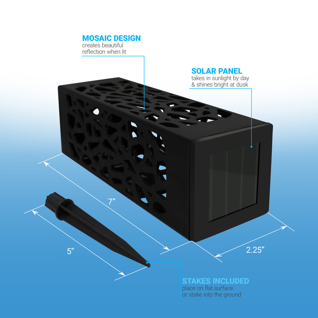 Solar Powered Outdoor LED Path Lights 2 Pack
