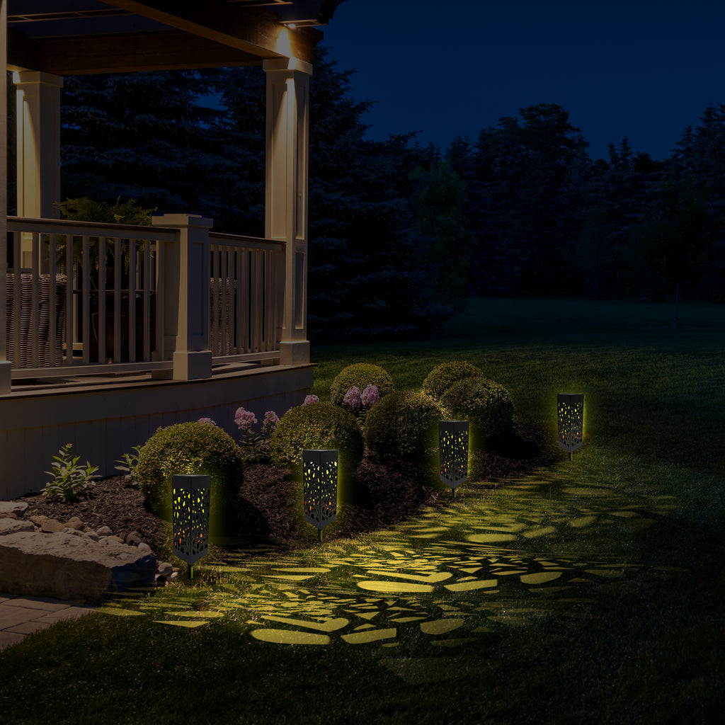 Solar Powered Outdoor LED Path Lights 2 Pack