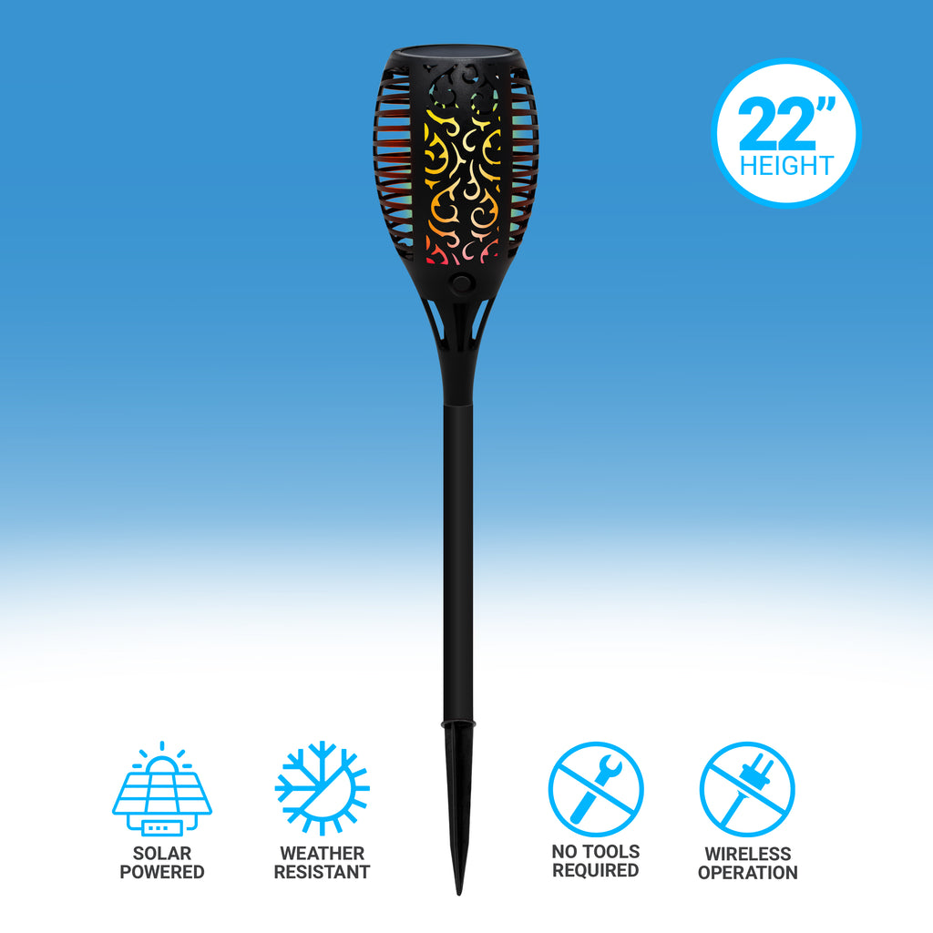 Solar Powered Flame LED Torch