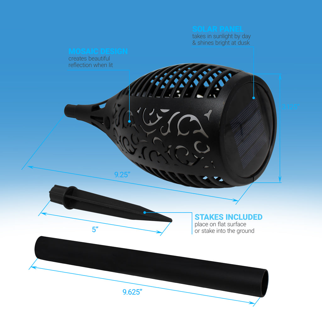 Solar Powered Flame LED Torch