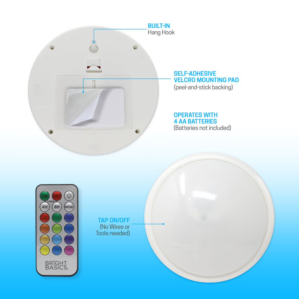 Bright Basics Remote Control Color Changing Large Tap Light