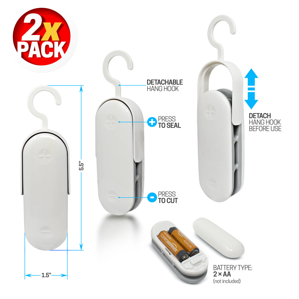 Space & Home 2-in-1 Mini Bag Sealer & Cutter Twin Pack