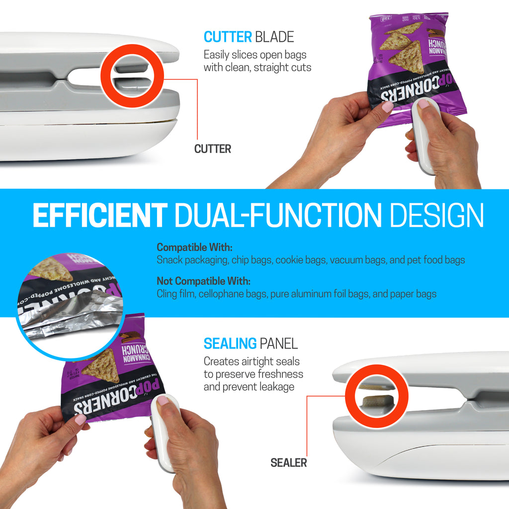 Space & Home 2-in-1 Mini Bag Sealer & Cutter Twin Pack