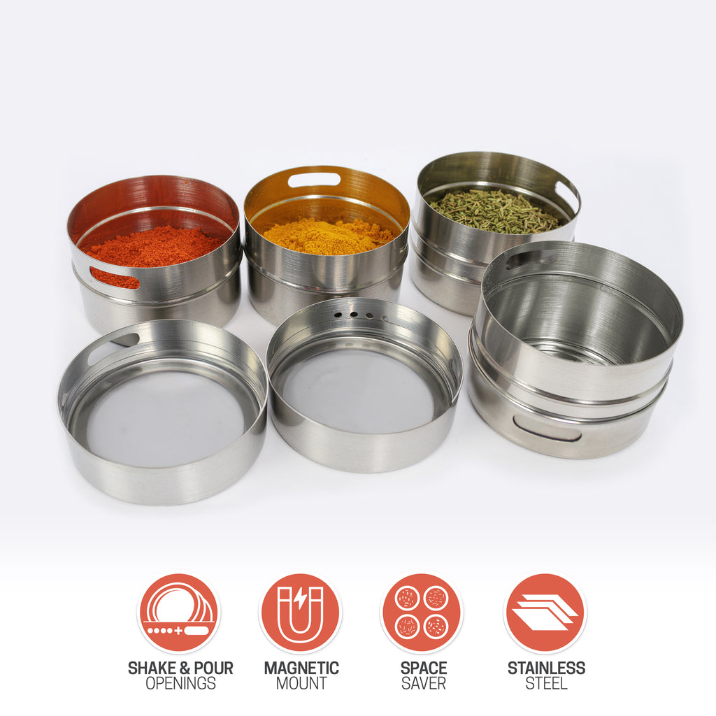 Space & Home Twist and Shake Magnetic Spice Jars