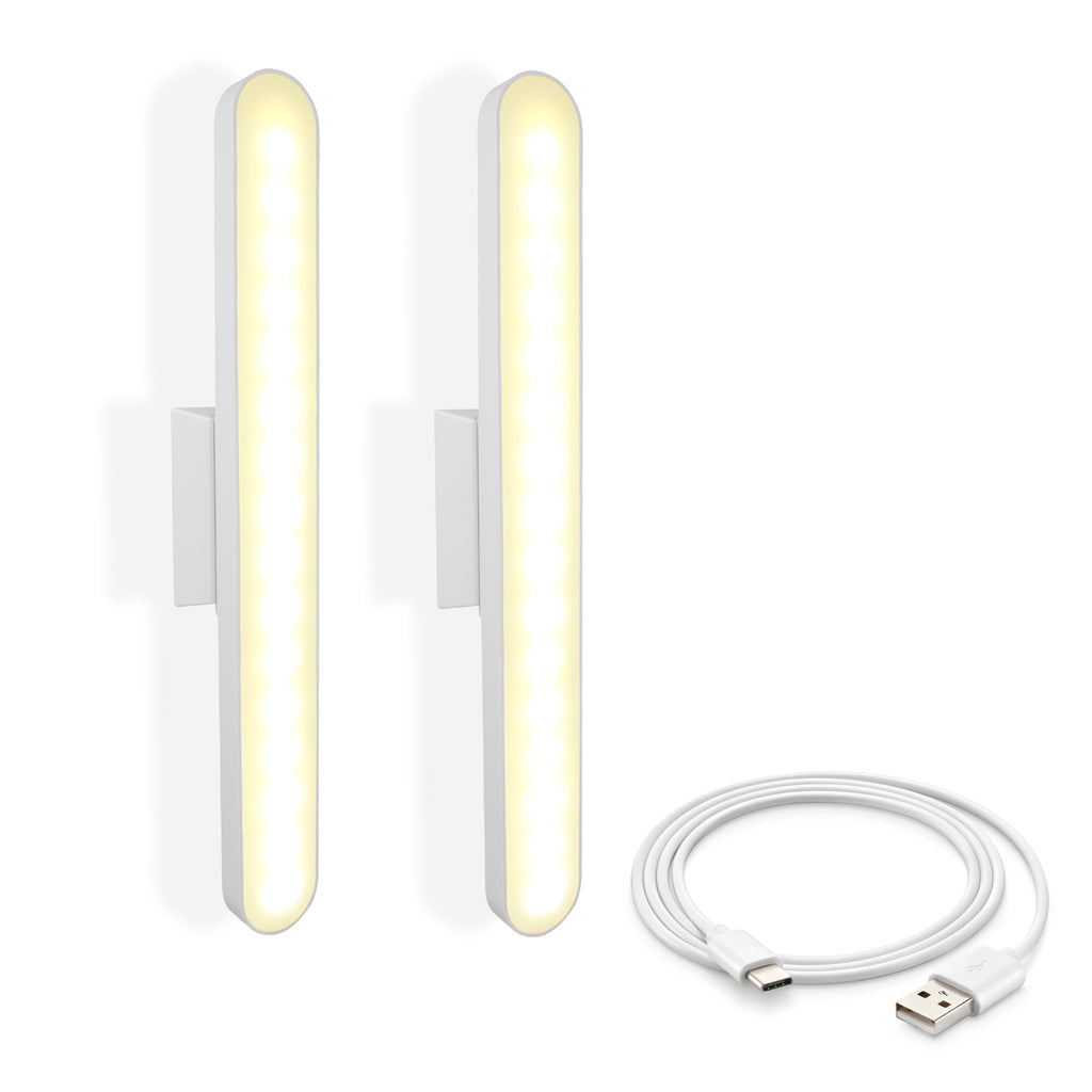 2 Pack Universal Portable, Tilting, Dimmable Rechargeable Light Bars