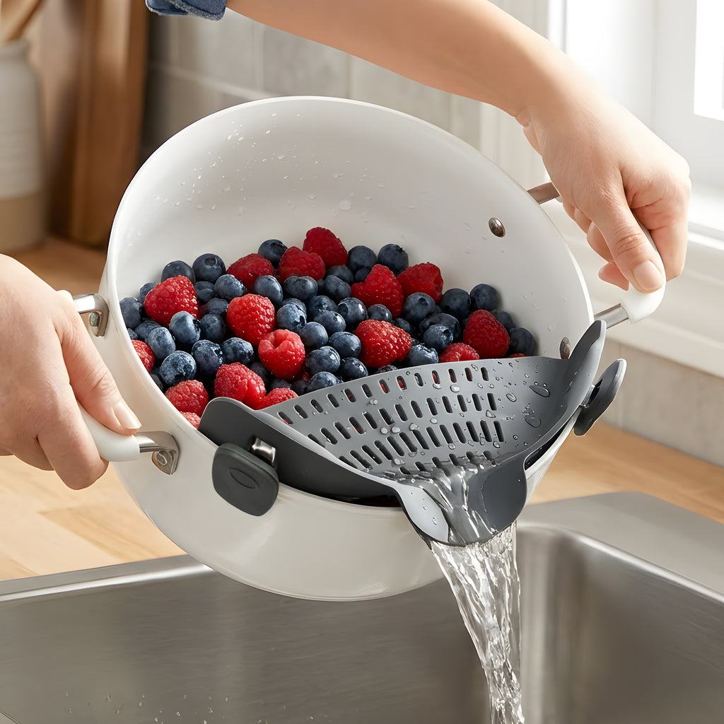 Space & Home Snap & Pour Clip-On Strainer