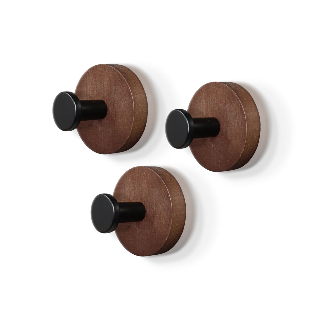 Universal 3 Pack of Wooden Hanging Hooks