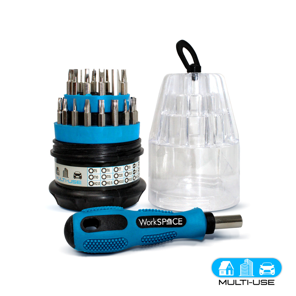 Universal Tool Box w/ Inner Tray & 30 in 1 Screwdriver Set