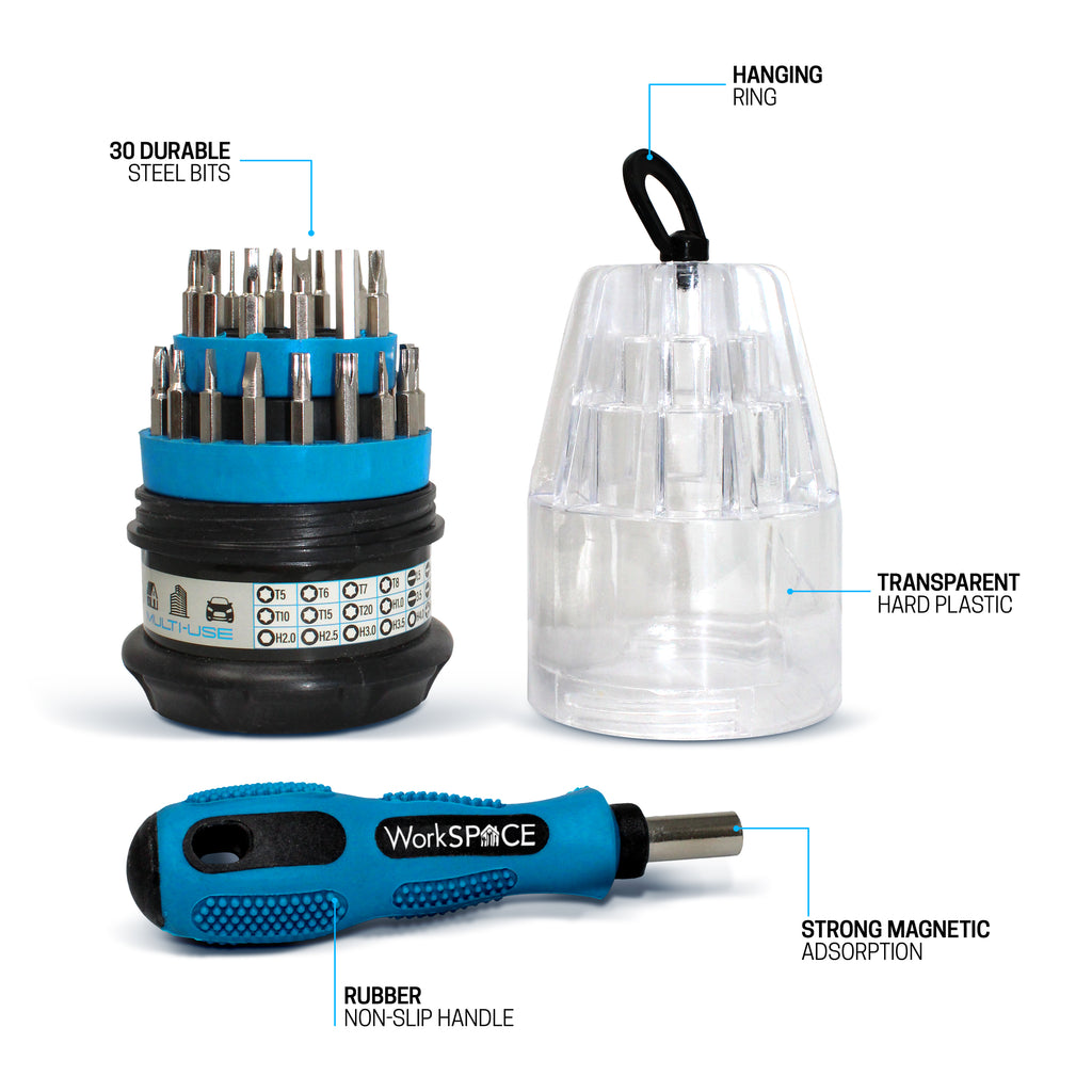 WorkSpace 30-in-1 Universal Screwdriver Set