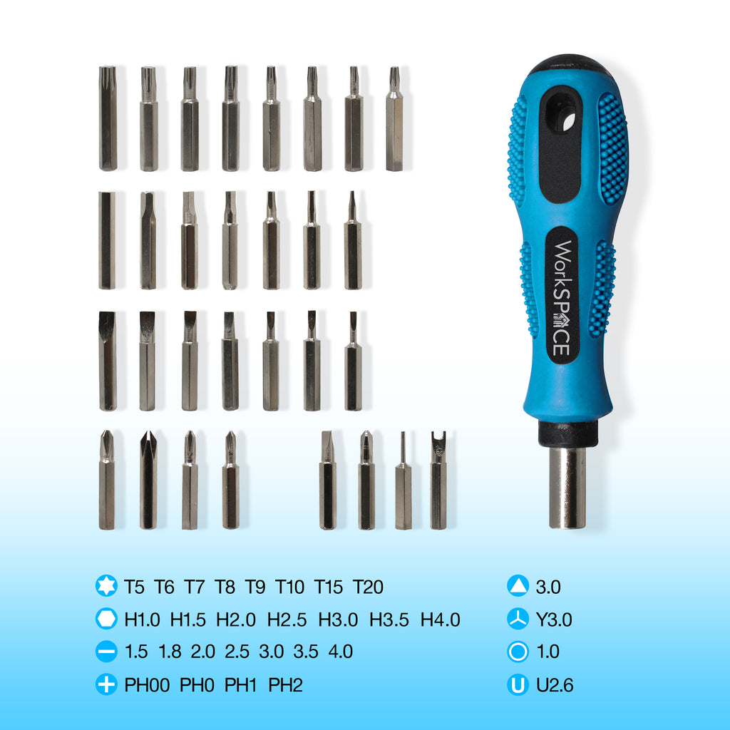 WorkSpace 30-in-1 Universal Screwdriver Set