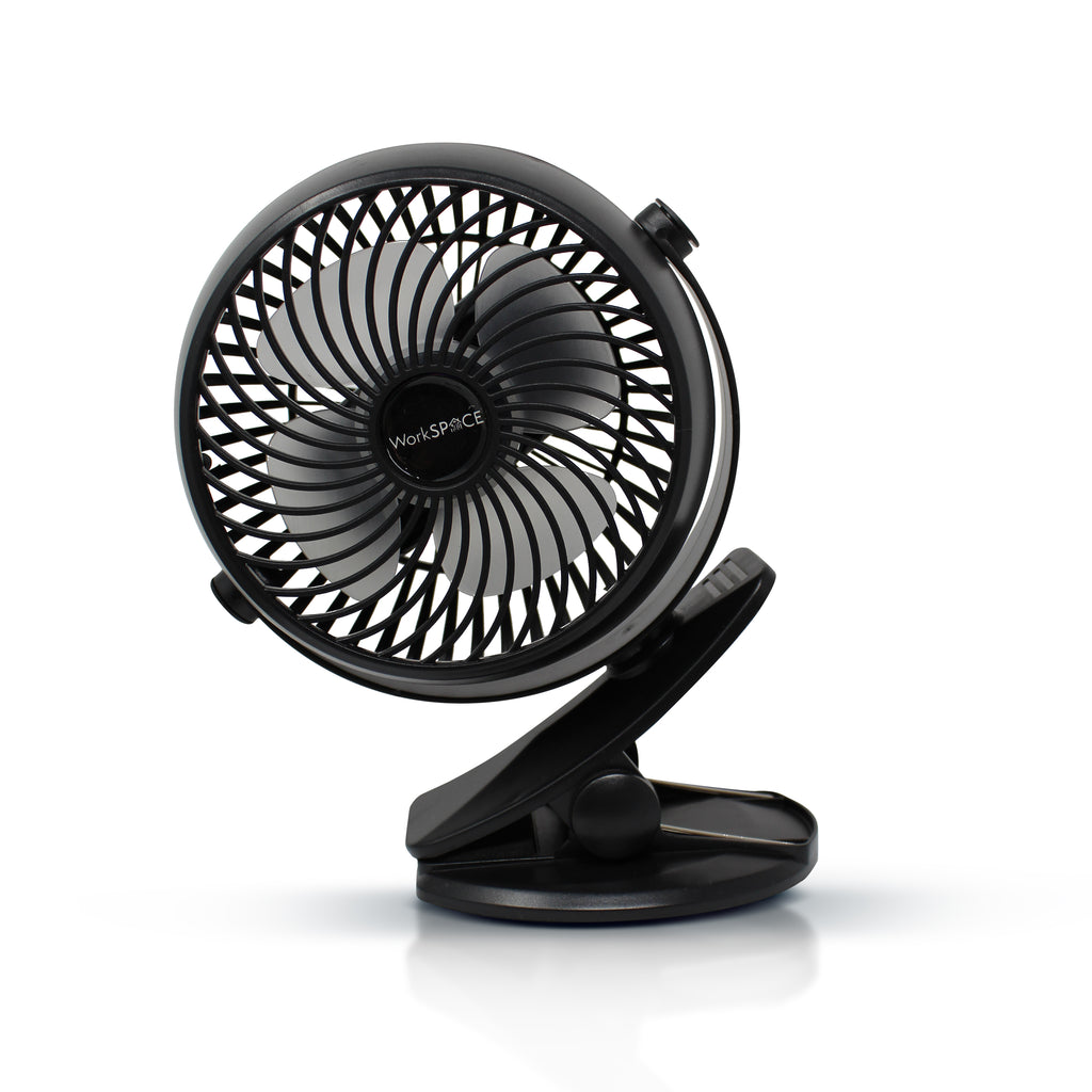 LuxBreeze Rechargeable Cordless Portable Fan w/ Clip-On Feature