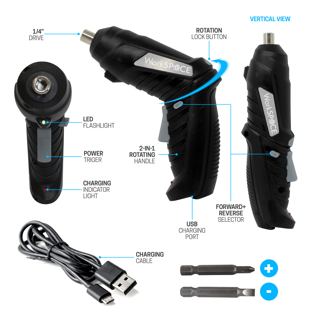 Universal 4V Rechargeable Rotating Screwdriver