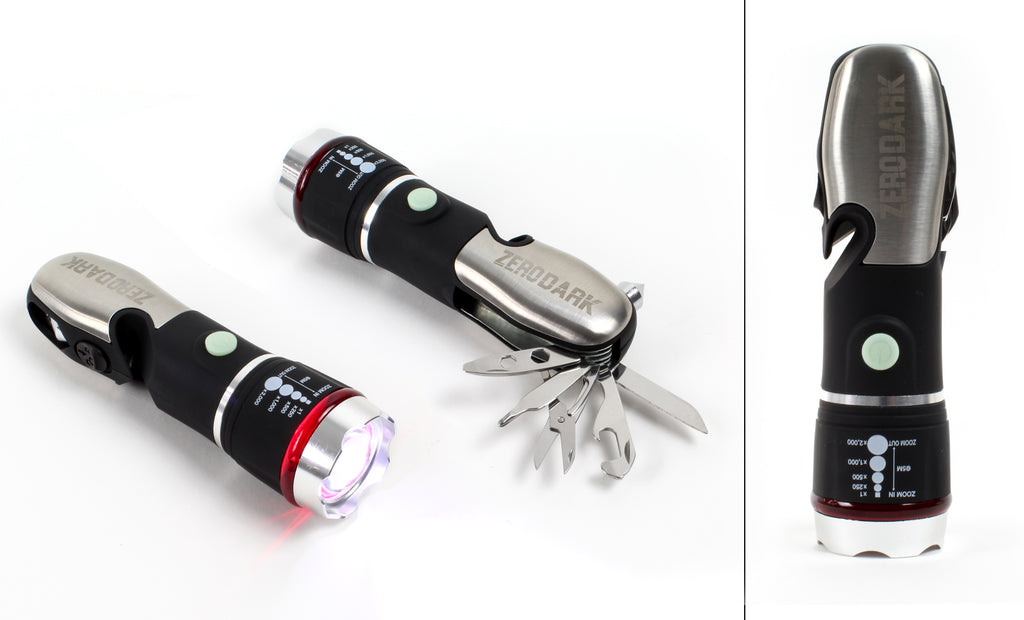 ZeroDark 5pc Tactical Stainless Steel Multi Tool Flashlight, Seat Belt Cutter, & Glass Breaker