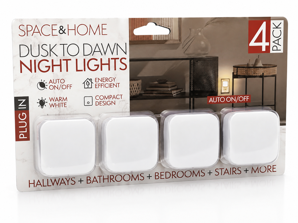 214- Space & Home Dusk-to-Dawn Night Lights – 4 Pack