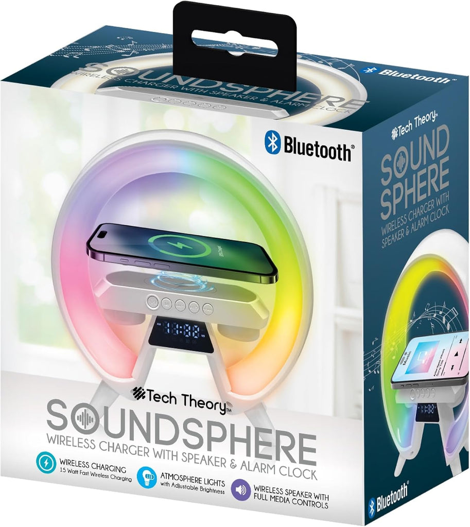 264- SoundSphere Light Show Speaker Alarm Clock & Wireless Charger