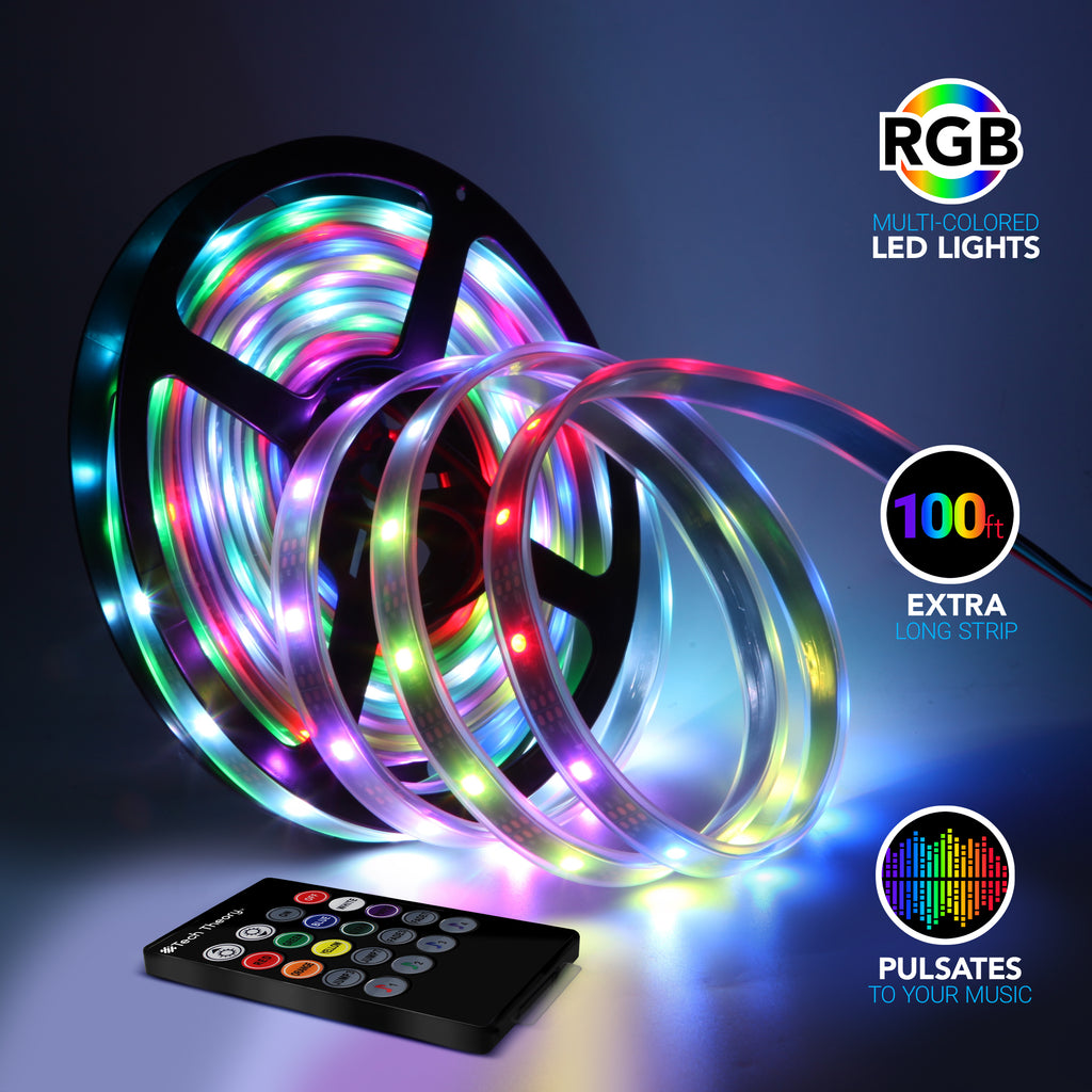 Tech Theory Color Changing 100 Ft LED Strip Lights