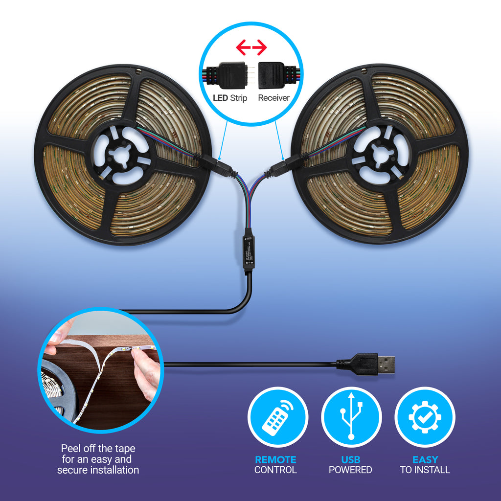 Tech Theory Color Changing 100 Ft LED Strip Lights