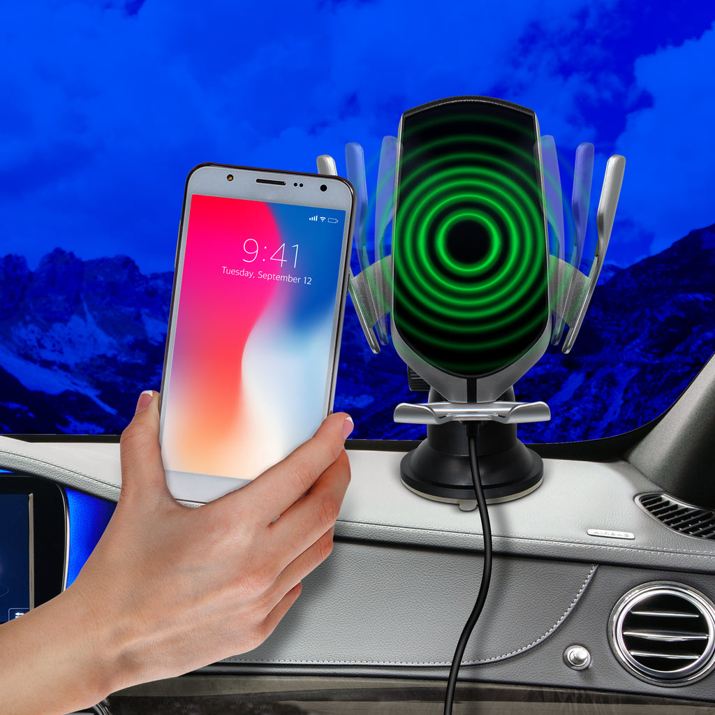 Tech Theory Motion Activated Wireless Charging Dash Mount Silver