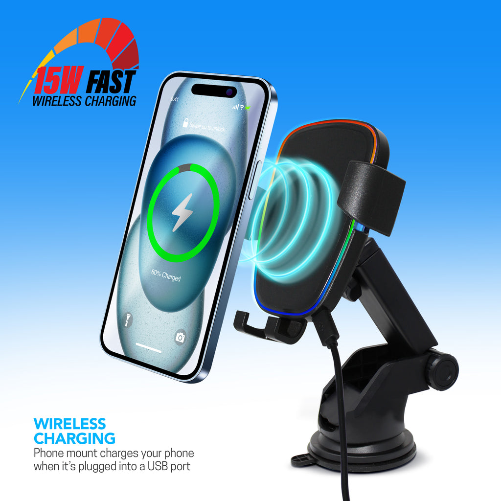 ZenGlow LED Wireless Charging Universal Extendable Mount