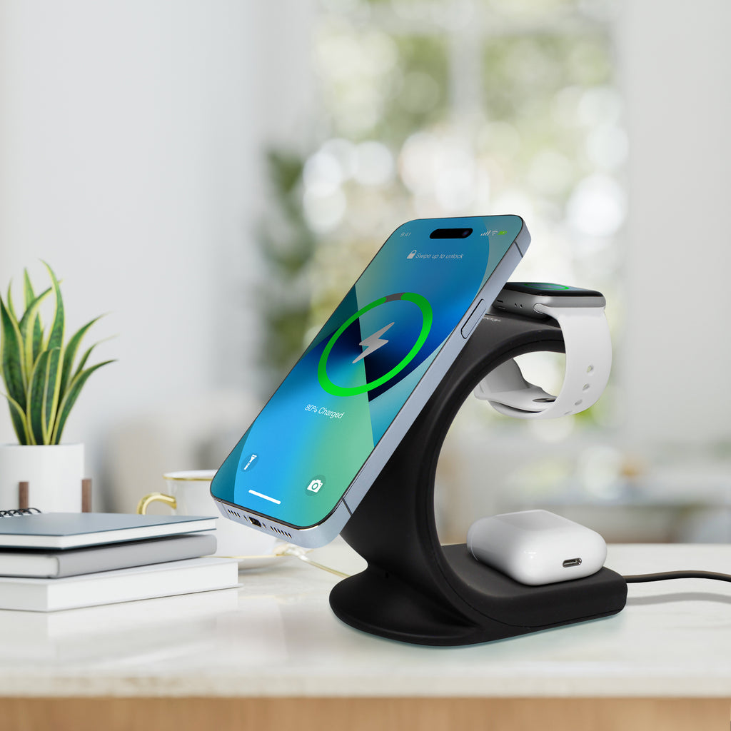 PowerUp Trio 3 in 1 Wireless Charging Station for iPhone, iWatch & AirPods PowerUp Trio 3 in 1 Wireless Charging Station for iPhone, iWatch & AirPods