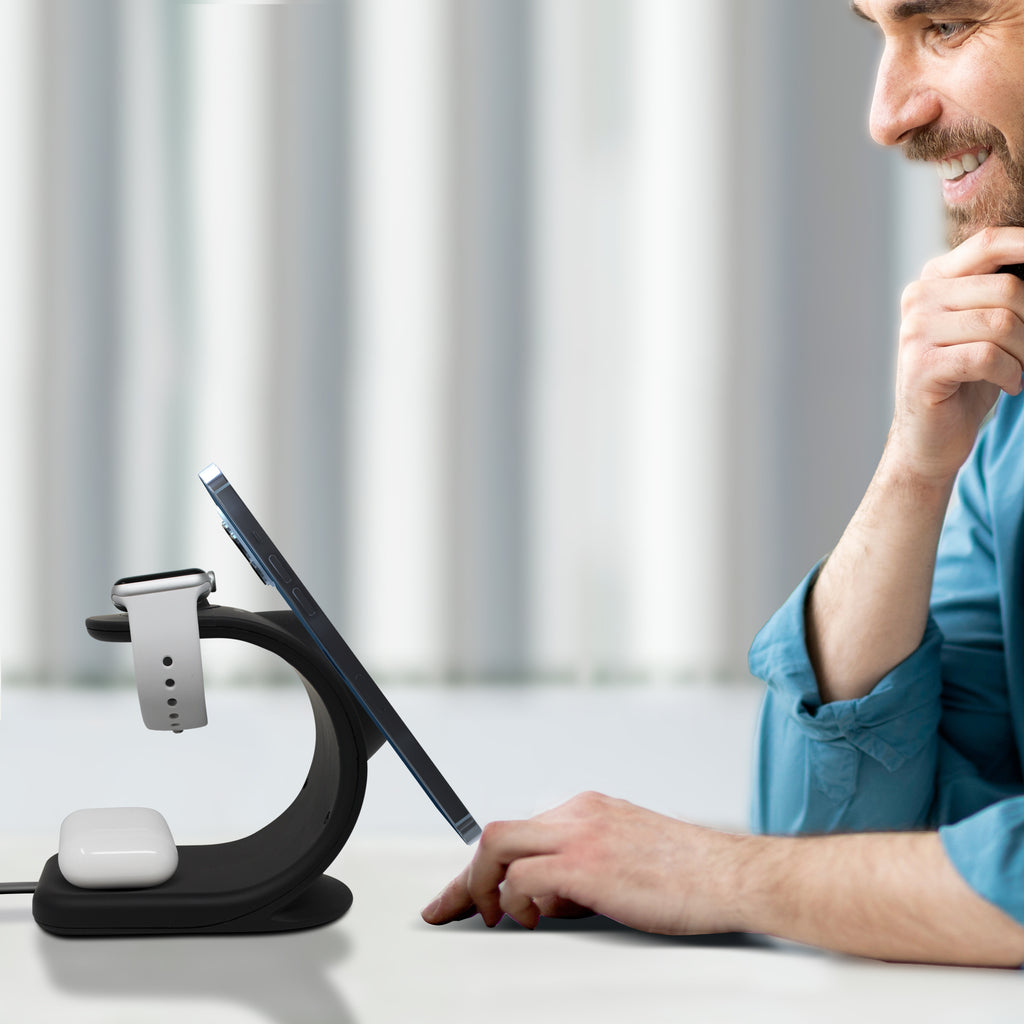 PowerUp Trio 3 in 1 Wireless Charging Station for iPhone, iWatch & AirPods