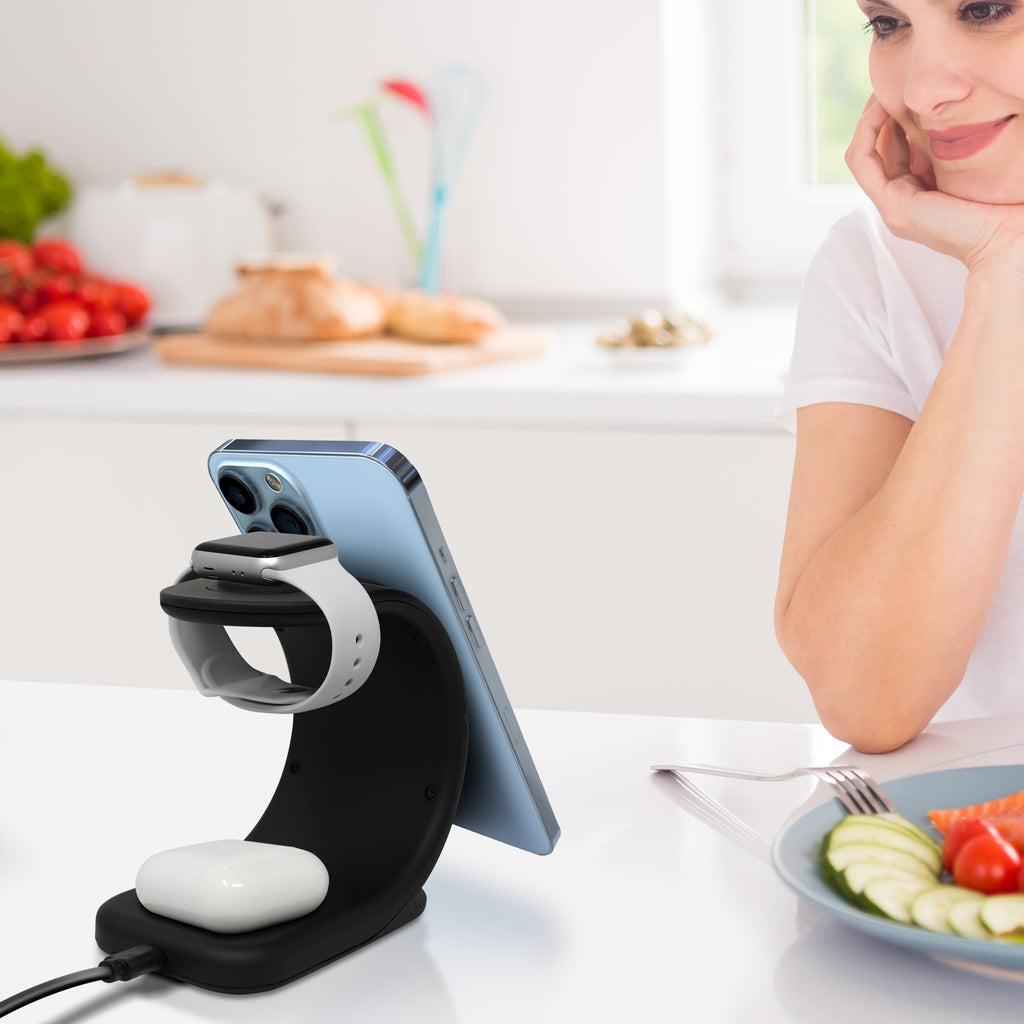 PowerUp Trio 3 in 1 Wireless Charging Station for iPhone, iWatch & AirPods