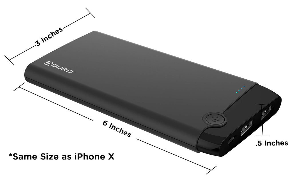 Aduro Power Dual USB LED Indicator 10,000mAh External Battery Charger