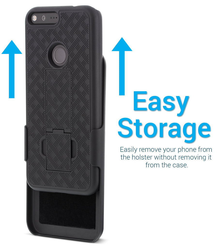 SHELL & HOLSTER COMBO CASE: Google Pixel XL