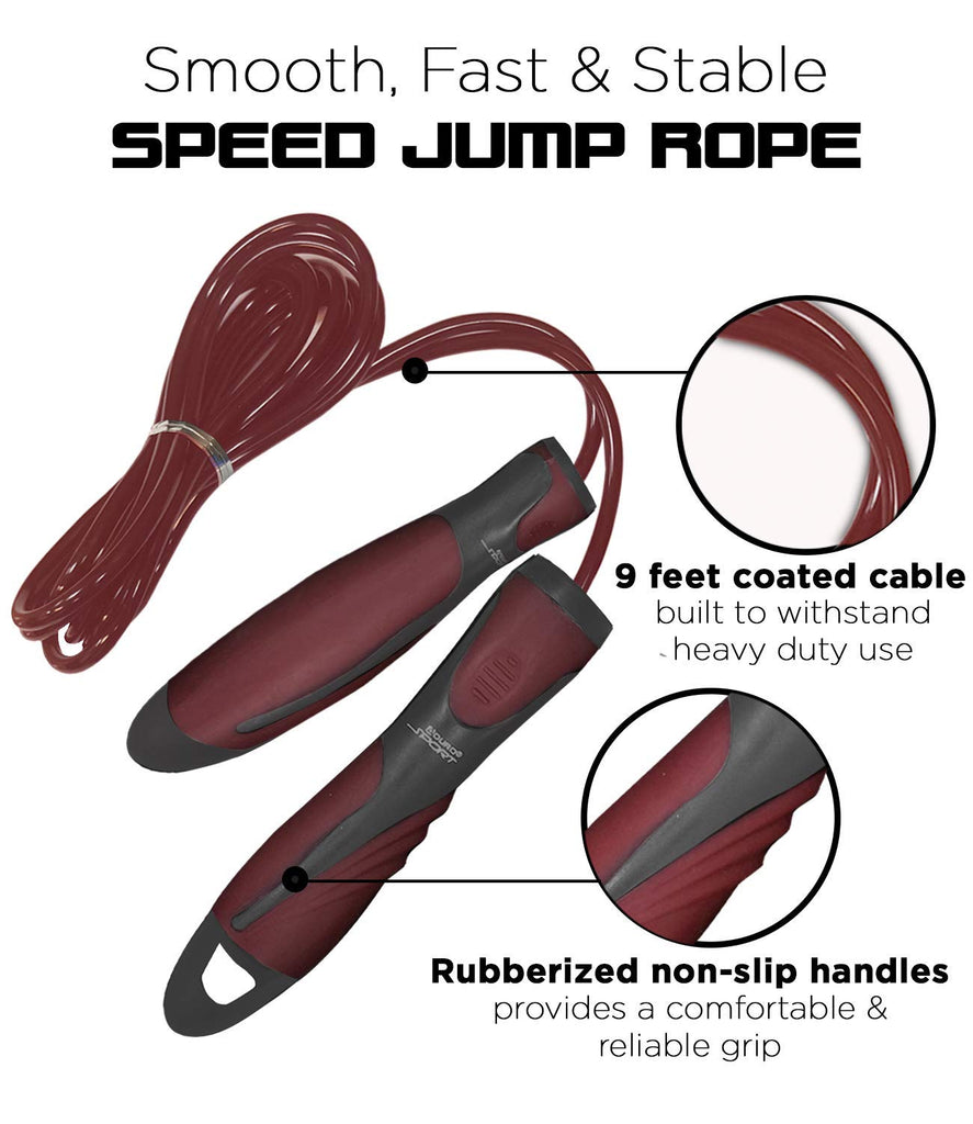 Aduro Sport 9 Ft Speed Jump Rope with Rubberized Non-Slip Handles