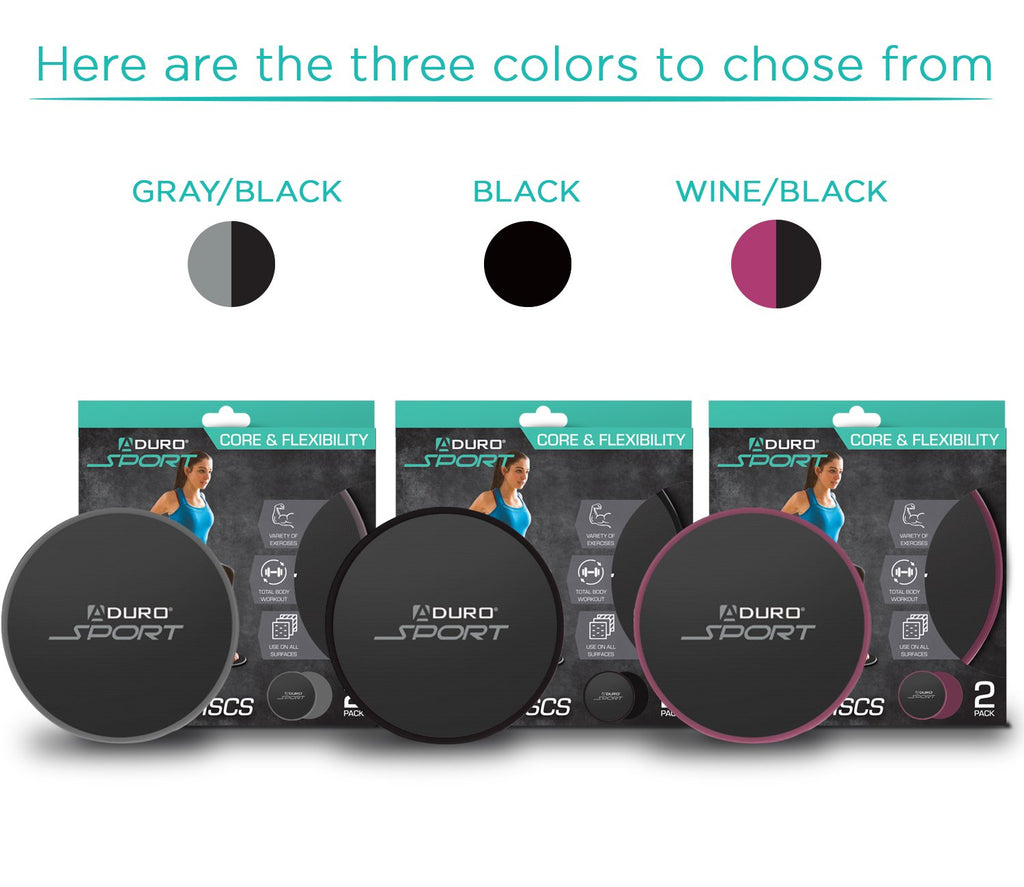 Aduro Sport Dual Sided Exercise Gliding Discs Home Workout Equipment