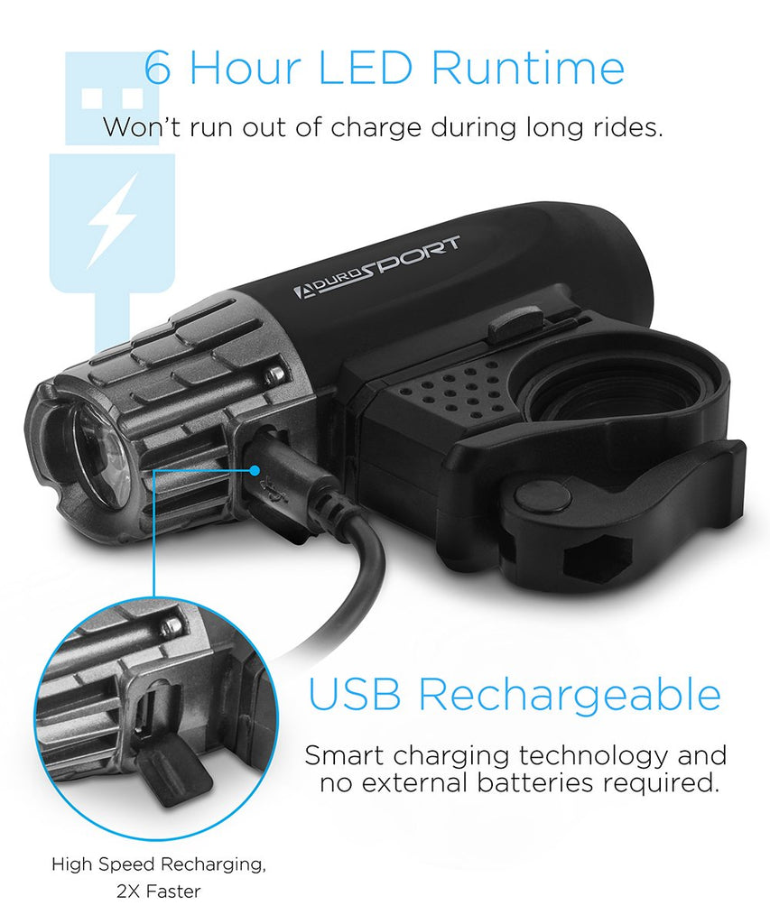 ADURO Bike Sport Rechargeable Bicycle LED Headlight