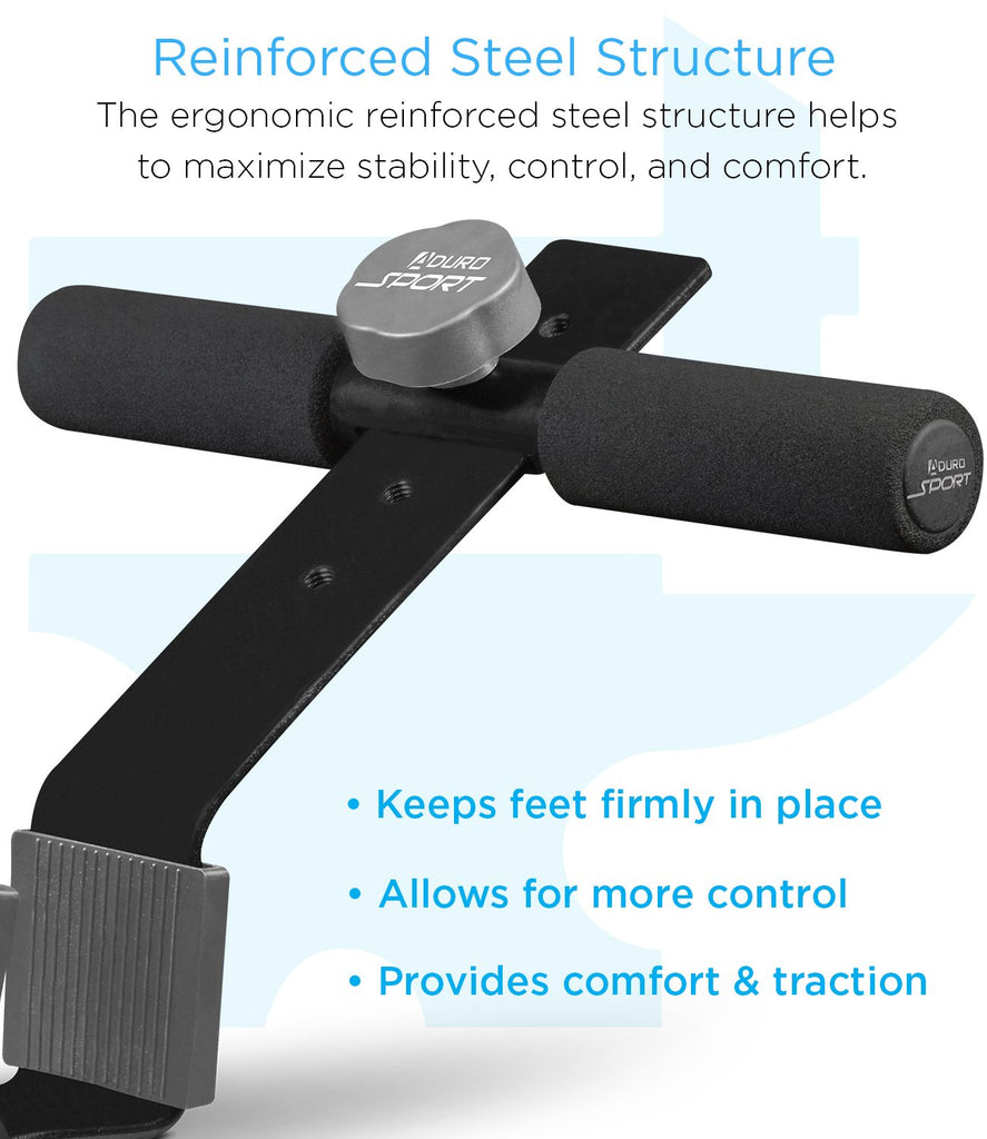 Doorway Sit-Up Exercise Bar, Adjustable Reinforced Steel with Padded Ankle Bar