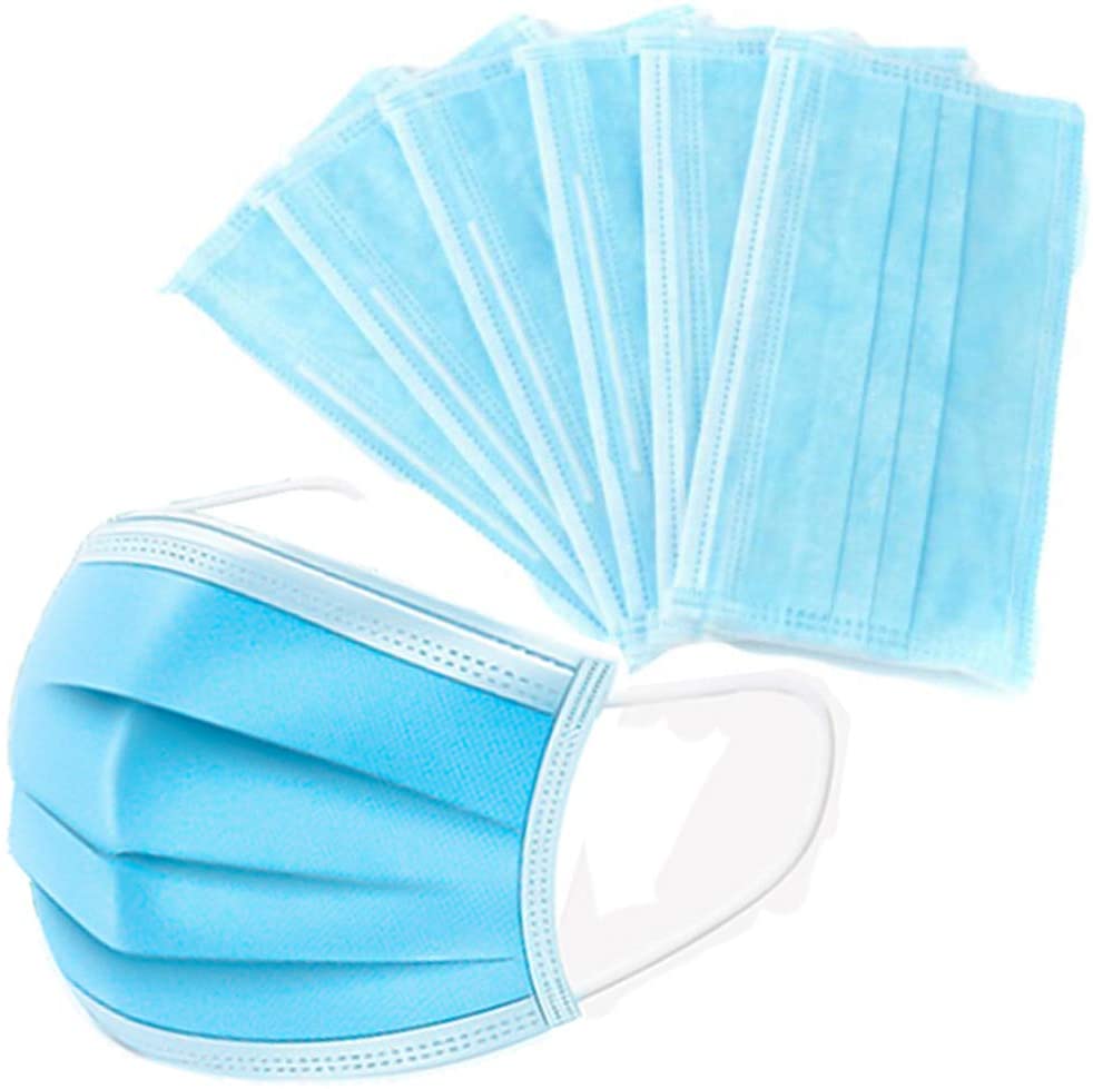 Disposable Non-Medical 3-Ply Earloop Face Masks - 50 Pack