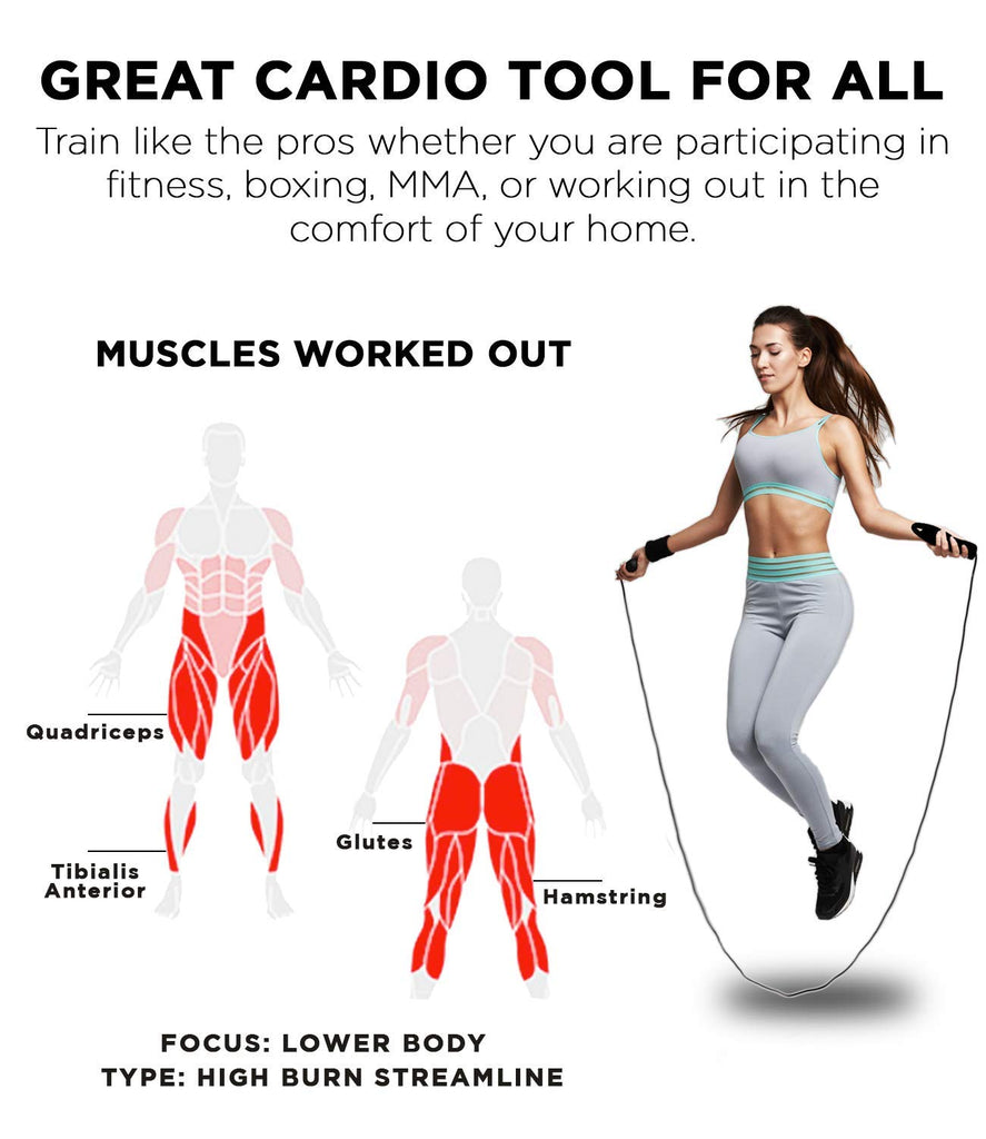 Aduro Sport 9 Ft Speed Jump Rope with Rubberized Non-Slip Handles