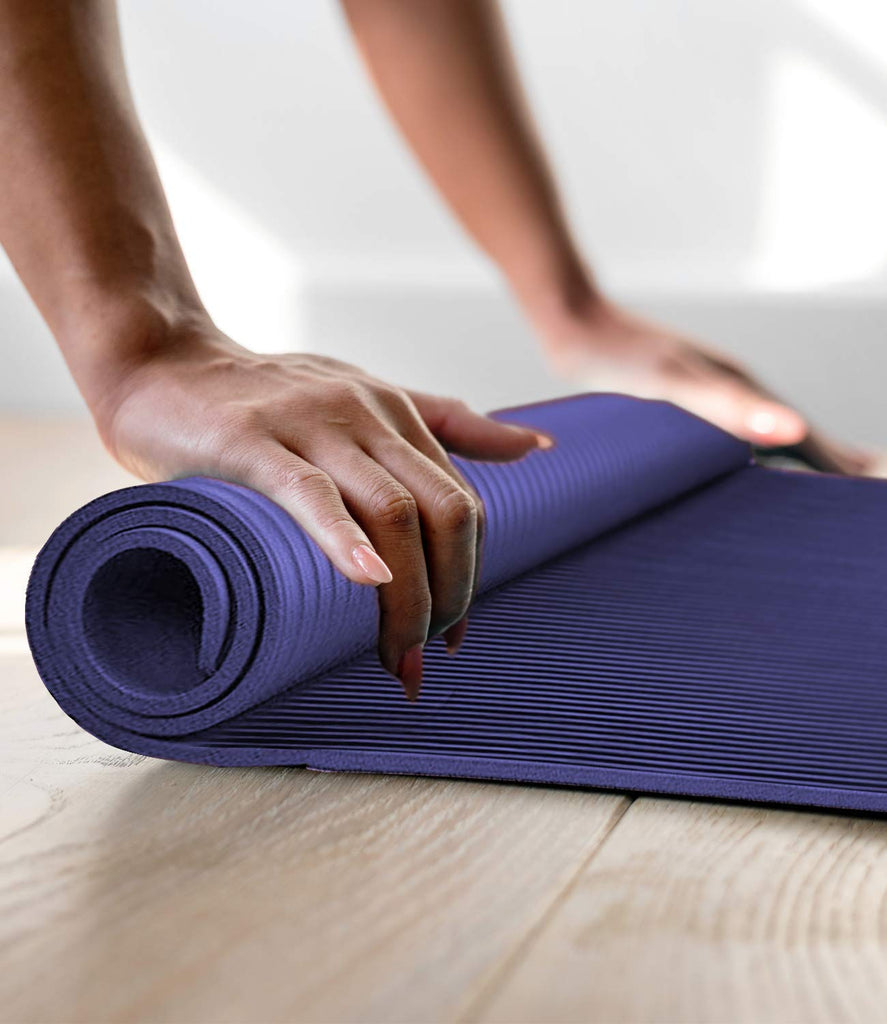 Aduro Sport Yoga Workout Mat, 1/2-Inch Extra Thick Yoga Foam Mat