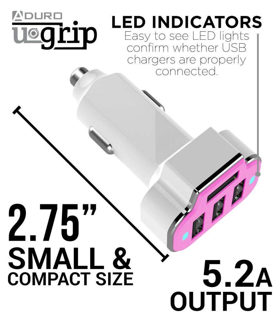 PowerUp 4 USB Port Car Charger Adapter for iPhone Samsung and More