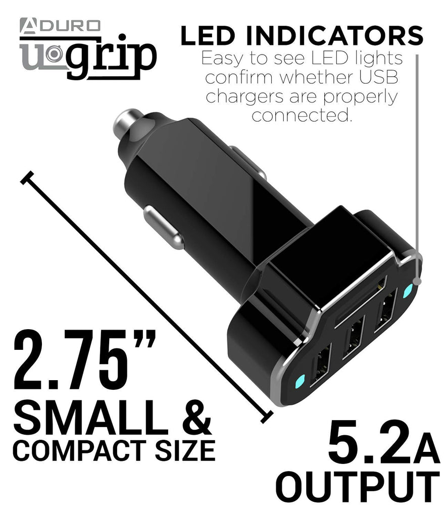 PowerUp 4 USB Port Car Charger Adapter for iPhone Samsung and More