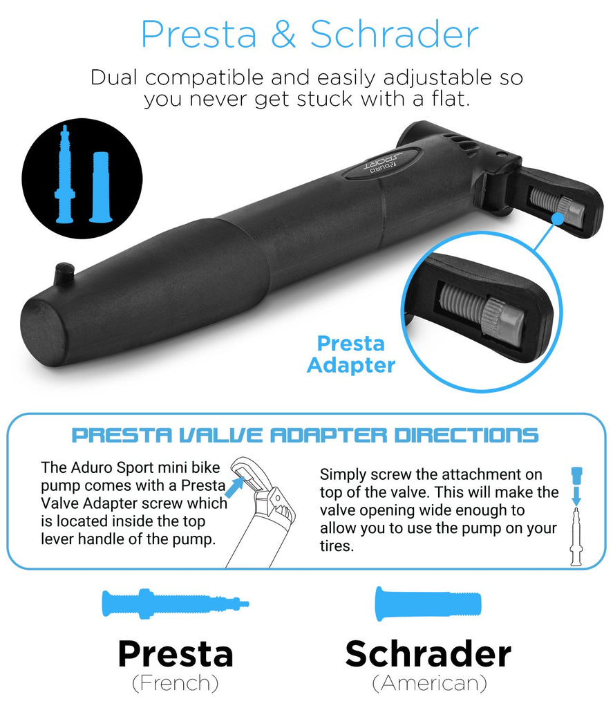 Aduro Sport Bicycle High Pressure Frame Pump