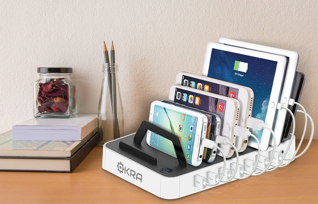 7-Port Hub USB Desktop Universal Charging Station Multi Device Dock for iPhone, iPad, Samsung Galaxy, LG, Tablet PC and all Smartphones and Tablets