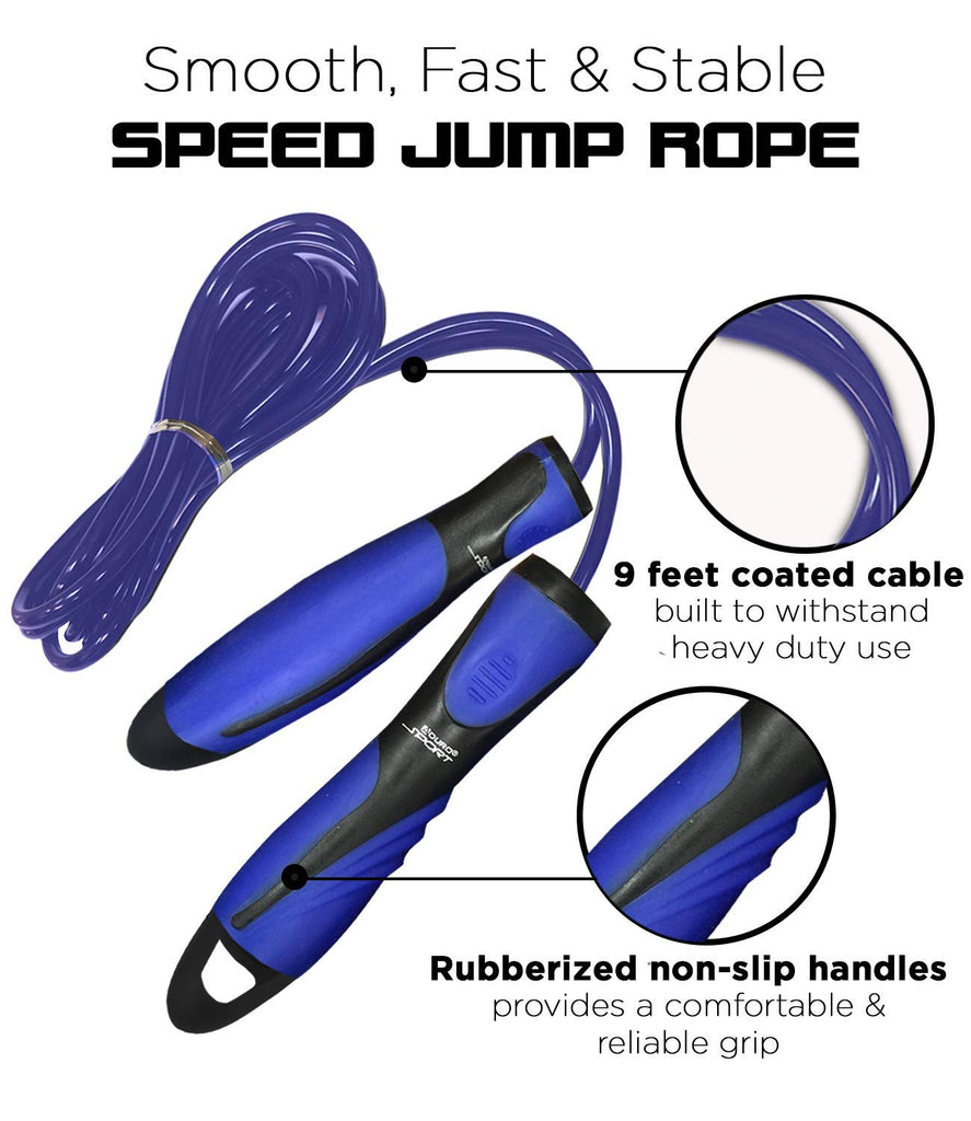 Aduro Sport 9 Ft Speed Jump Rope with Rubberized Non-Slip Handles