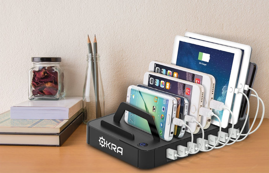 7-Port Hub USB Desktop Universal Charging Station Multi Device Dock for iPhone, iPad, Samsung Galaxy, LG, Tablet PC and all Smartphones and Tablets