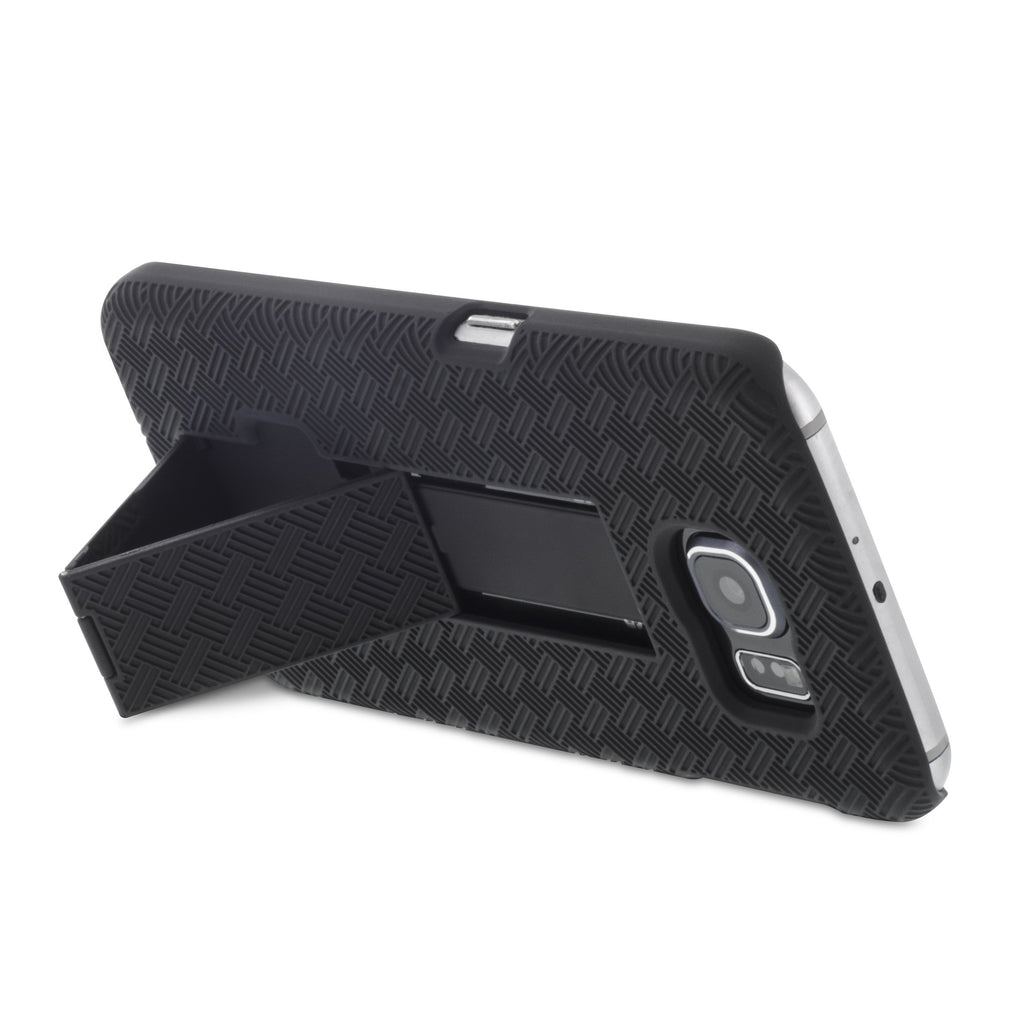 Galaxy S6 Case, Aduro Shell & Holster COMBO Case Super Slim Shell Case w/ Built-In Kickstand + Swivel Belt Clip Holster for Samsung Galaxy S6